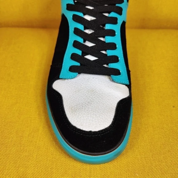 PONY x Neff Signature Mid Top Suede Sneaker Black Teal Retro Vintage Men 11.5